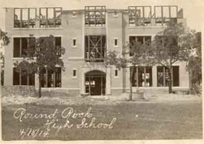 Original Round Rock School under construction 1914