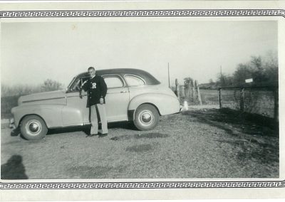 1947? High School boy with car