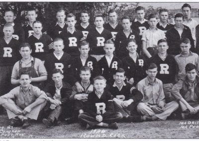 1936 Round Rock HS football team with principal and coach O.F. Perry